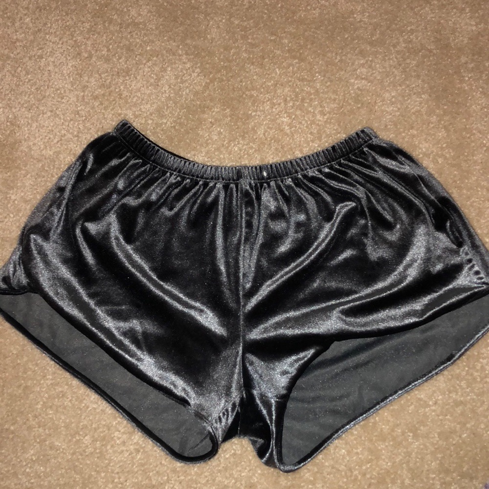 Gray Velvet Shorts